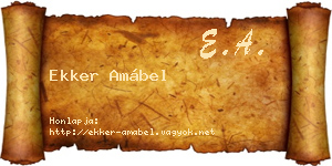 Ekker Amábel névjegykártya